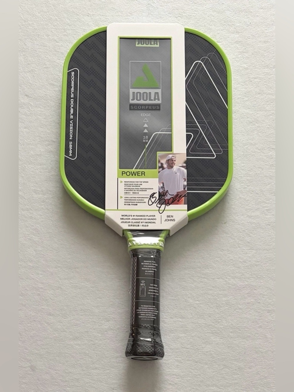 JOOLA Scorpeus Double Vision 16mm Pickleball Paddle Surge Green Ben Johns NEW